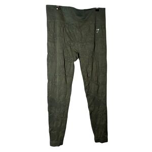 Gymshark Adapt Olive Green Camo Textured Seamless‎ High Waisted Leggings XL